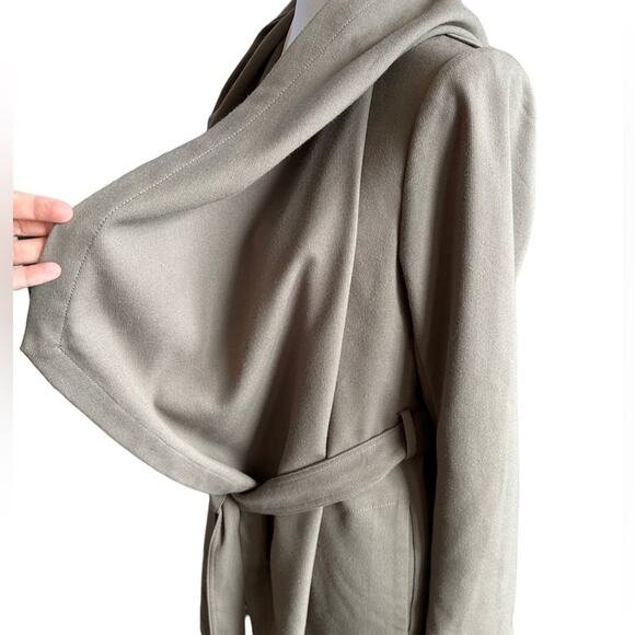 REVOLVE Soia & Kyo Sarie Draped Hooded Jacket Trench Coat Taupe XS Structured - Picture 7 of 16